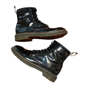DR MARTENS Glitter Patent Leather Boot Women's Sparkly Combat Boot Size 5